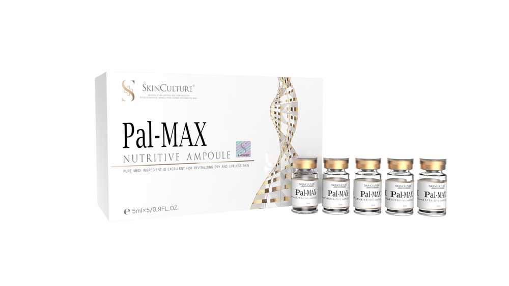 Skinculture Pal-Max Nutritive Anti-Aging exfoliator in a sleek bottle with a light texture on a clean background.