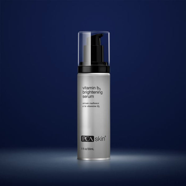 PCA Skin Vitamin B3 Eye Brightening Serum in a sleek bottle, designed for brightening the eye, neck, and lip areas.