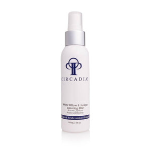 Circadia White Willow & Juniper Clearing Mist gel cleanser bottle with label and clear cap, ready for skincare use.