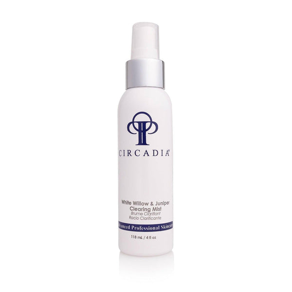 Circadia White Willow & Juniper Clearing Mist gel cleanser bottle with label and clear cap, ready for skincare use.